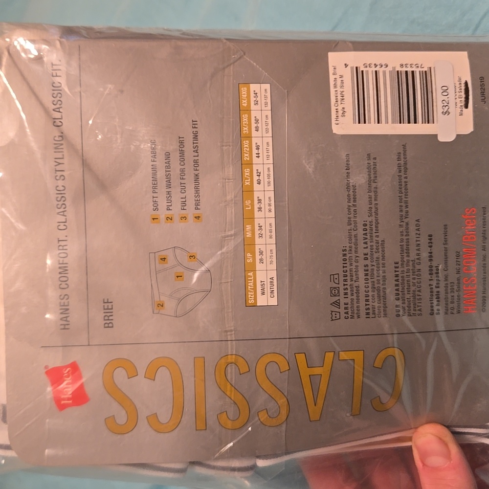NWT Hanes 6-pack Of Classic Briefs - Picture 2 of 2